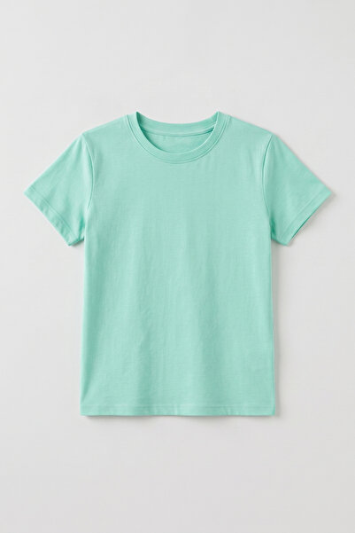 KİAGU Boy's T-Shirt Mint Short Sleeve T-Shirt Basic Anti-Sweat Flexible Fabri...