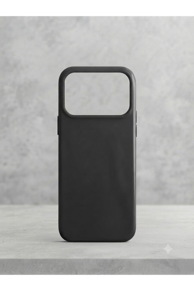 Generic Brand Aura Akse iPhone 17 Pro Max Compatible Black Matte Silicone Soft Case - Smooth Protective Cover