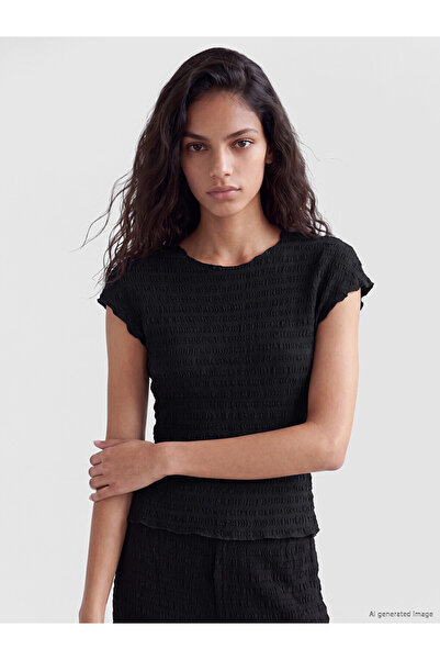 LC Waikiki Black Crew Neck Women's T-Shirt