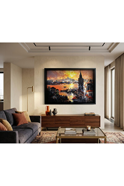 ISF MARKT Derin Çerçeveli Shadow box tarzı, 3D Dokulu Kanvas Tablo 50x70 cm -...