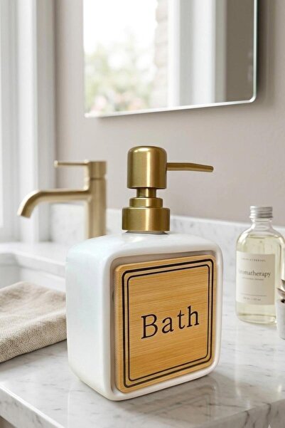 ALBETTO Porcelain Liquid Soap Dispenser 350ml Bath White 48392