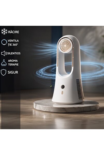 Infiniteea Ventilator fără pale premium 360 SIGMA TOY, Aromaterapie activă, 3...