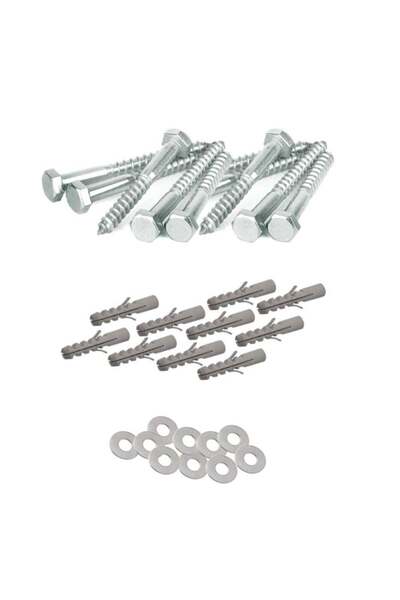 Duravel 10 Pcs Galvanized Hex Head Coach Screws with Washer & Plug Woodworkin...