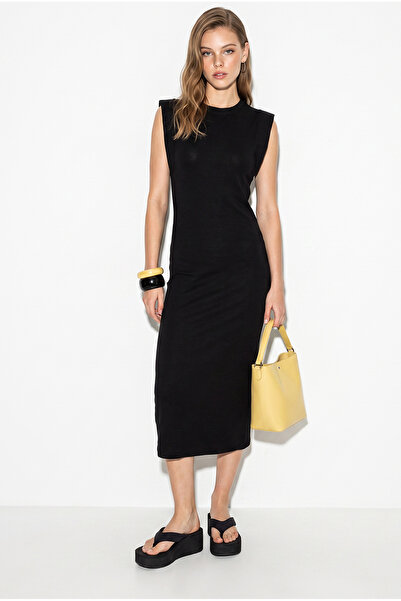 Bianco Lucci Women's Basic Summer Midi Knitted Dress 60286442