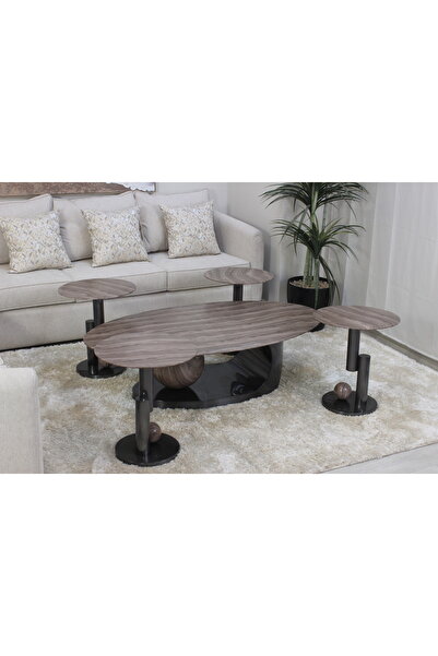 GLAMOURE HOME Modern Design Luxury Dining and Service Table Set (5 Pieces: 1+4)