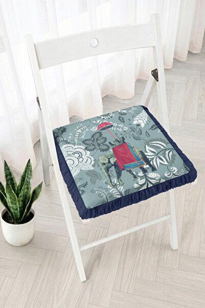 Realhomes Ethnic Elephant Figured Floral & Leaf Patterned Fringed Zippered Ch...