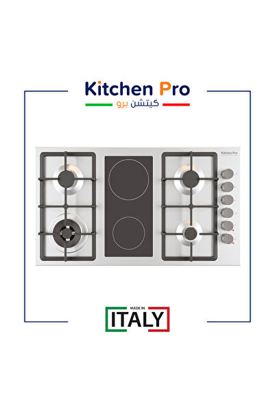 Dec Kitchenpro سطح غاز وكهرباء Kitchen Pro إيطالي مدمج 6 عيون (4 غاز + 2 سيرا...