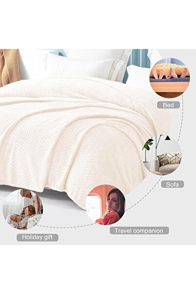 Exclusivo Mezcla Celadon Fleece Throw Blanket for Couch and Bed, 50x70 Inches...