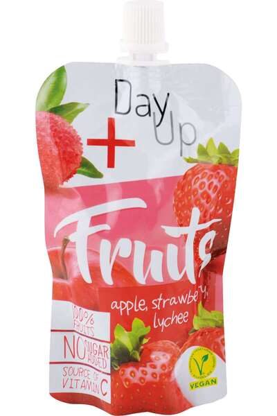 OEM Apple puree with strawberries, lychees and vitamin C, 100 g