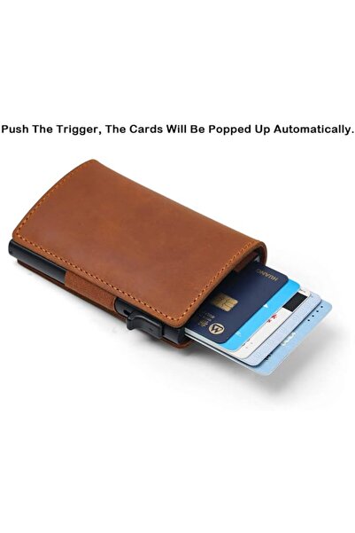 GENERAL Slim Wallet for Air Tag| Genuine Leather RFID Money Holder Automatic ...