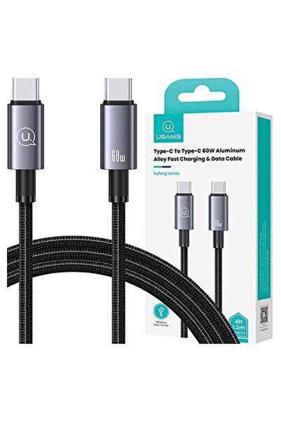 Usams Cablu USB-C la USB-C 60W 1.2M pentru telefoane, încărcare rapidă