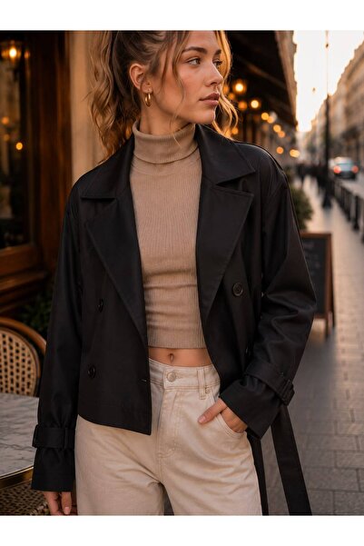Gül Maison Γυναικείο κοντό παλτό oversized, κομψό εποχιακό άνετο κοντό διπλό ...