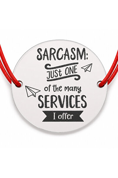 Simoshop Brățară argint 925 cu bănuț mesajul Sarcasm: just one of the many se...