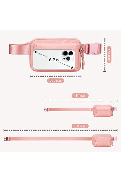 GENERAL Fanny Packs for Women Men,Belt Bag with 4 Zipper Pockets,Waterproof C...