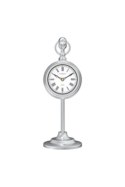 Generic Metal Table Stand Clock(6010QW) Silver Color, Silent Movement, Italia...