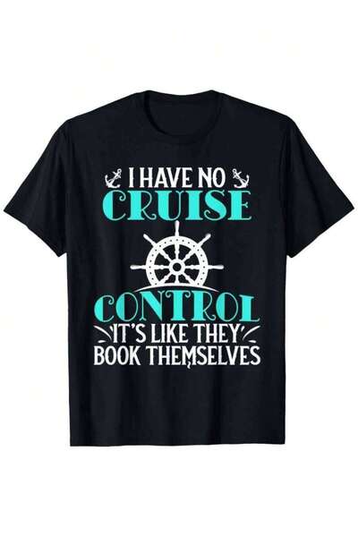 25W تي شيرت I Have No Cruise Control Funny Loose Style جديد للجنسين بأكمام قص...