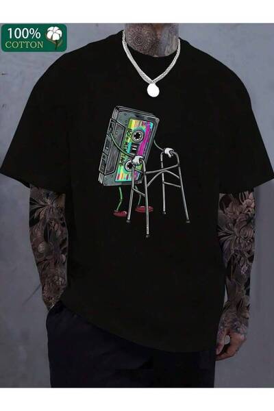 799 Printed Men's Street Style Print, Y2k Hip-Hop Pattern T-Shirt, Fashion Ca...