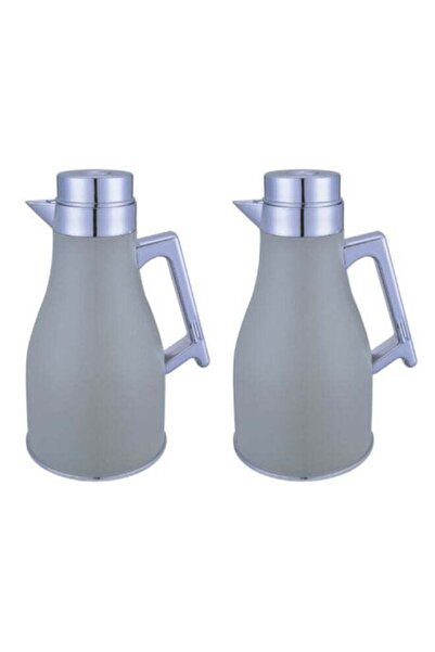 Reem 2-Piece Tea/Coffee Flask Set Grey/Silver (0.8 Liter + 0.8 Liter)
