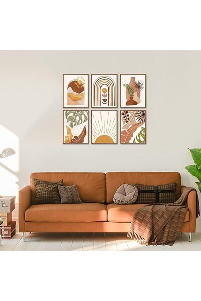 KASTWAVE Boho Wall Art Prints, Minimalist Geometric Boho Wall Posters Palm Le...
