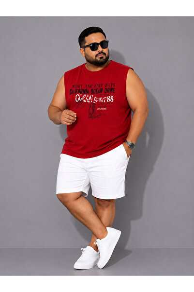 ANNEX Large Size Sleeveless Round Neck Printed Men's T-Shirt Undershirt