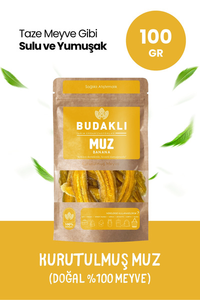 Kurutulmuş Muz 100 Gr %100 Meyve Katkısız İlave Şekersiz Meyve Kurusu Yumuşak Sağlıklı Atıştırmalık