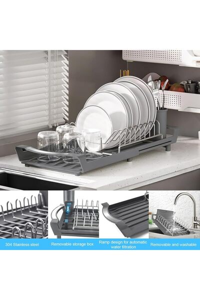 GENERAL Small Dish Drying Rack, Compact Dishs Drying Rack, Small Dish Rack, D...