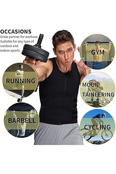 Tazweeq Sauna Suit for Mens with Waist Trainer, Neoprene Hot Corset Sweat Ves...