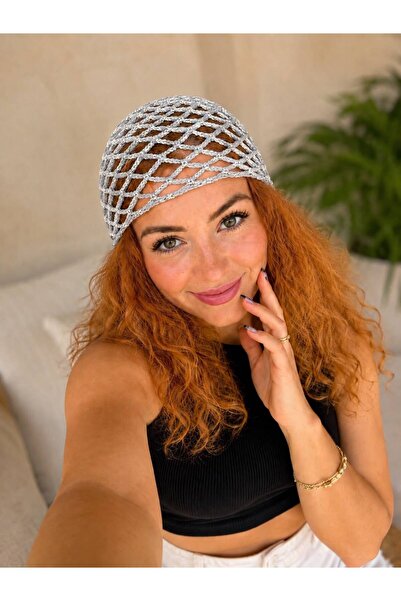 Cherry Butik Glittery Hand Knitted Hair Beanie Bandana