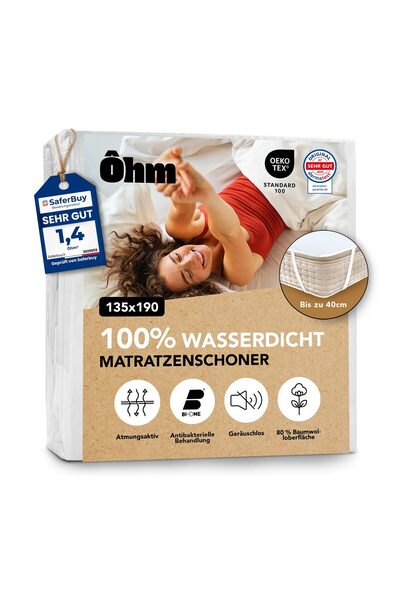 Oeko-Tex Protector de saltea impermeabil dublu 135x190cm Hipoalergenic Absorb...
