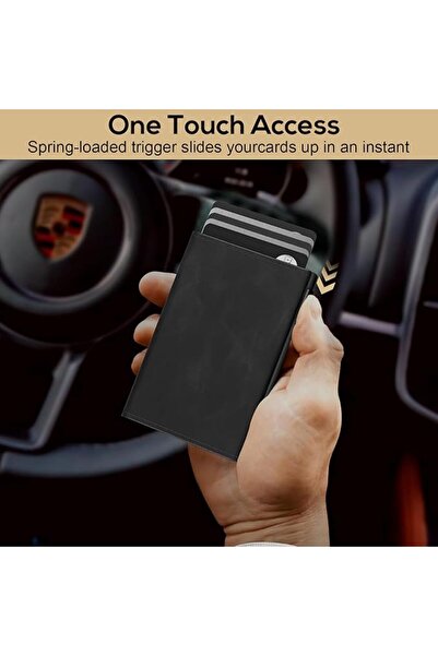 GENERAL محفظة حاملة بطاقات للرجال، محفظة معدنية مانعة لسرقة بيانات RFID مع جل...
