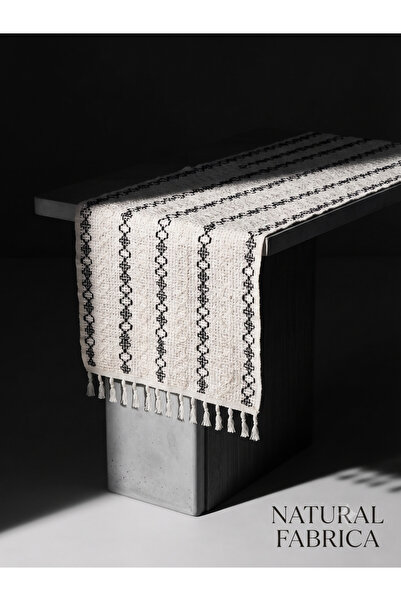 nf natural fabrica Special Design Black Striped Runner (Cream&Black)