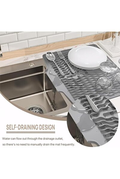 Generic Silicone Dish Drying Mat for Kitchen Counter, Dish Drying Pad, Non-Sl...