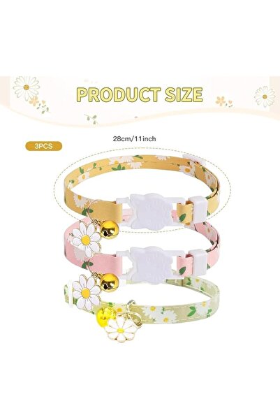JOYZZZ Cat Collar With Bell, 3 PCS Lightweight Adjustable Breakaway Collar wi...