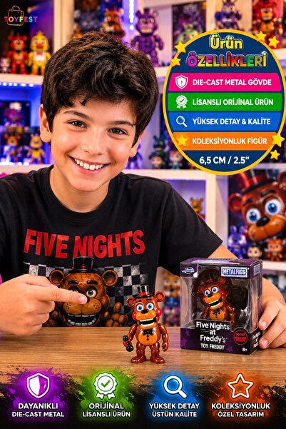 TOYFEST Five Nights at Freddy's Toy Freddy Metalfigs Die Cast Koleksiyon Figü...