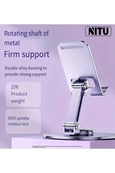 HXD Zoomlion Foldable Metal Phone & Tablet Stand, Adjustable Aluminum Desktop Holder, Multi-Angle Portable Stand for Smartphones & Tablets, Stable Desk Stand for Video Calls, Live Streaming, Office, H
