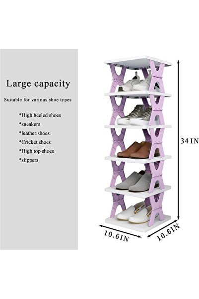 Tazweeq 6 Tier Shoe Rack Organizer for Entryway, Kids Small Shoe Rack for Fro...