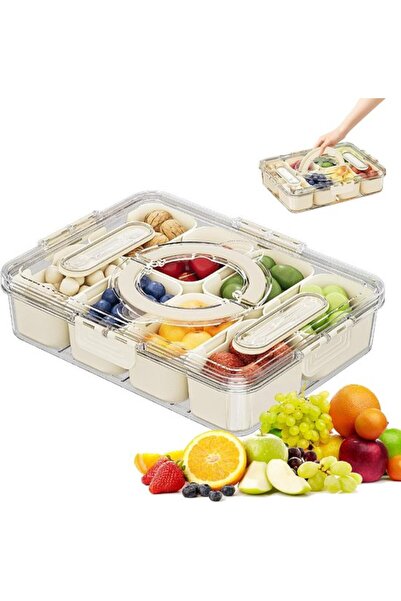 STARSTAR Snack box with 8 compartments and lid for food storage, ideal for sn...