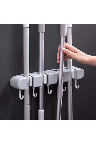 STARSTAR Wall-Mounted Broom and Mop Holder for Organization in Homes, Kitchen...