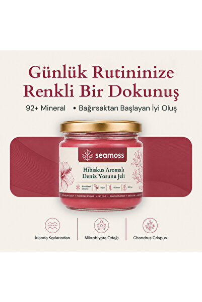 SEAMOSS Luxury Boy Hibuskus Aromalı Irlanda Deniz Yosunu Jeli 330ml - Sea Mos...