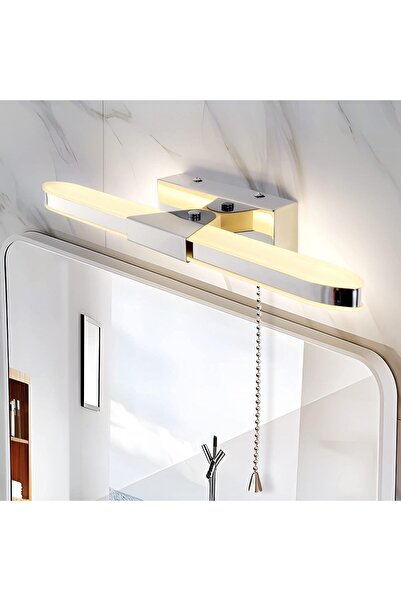 STARSTAR 40cm LED Bathroom Wall Light with Pull Cord Switch - 8W 3000K Vanity...