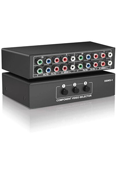 Morvena Picks Comutator video AV 3-în-1 - Selector RCA compozit 1080P