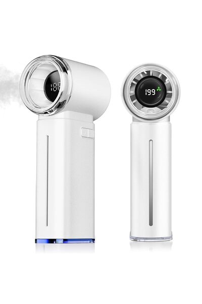 Morvena Picks Mini ventilator portabil alb de mână 5000mAh 1-199 viteze afișa...