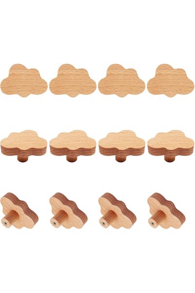 STARSTAR Handles - 12-Pack - Wood - 6*4.1*3.2 cm - Cloud design - For nurseri...