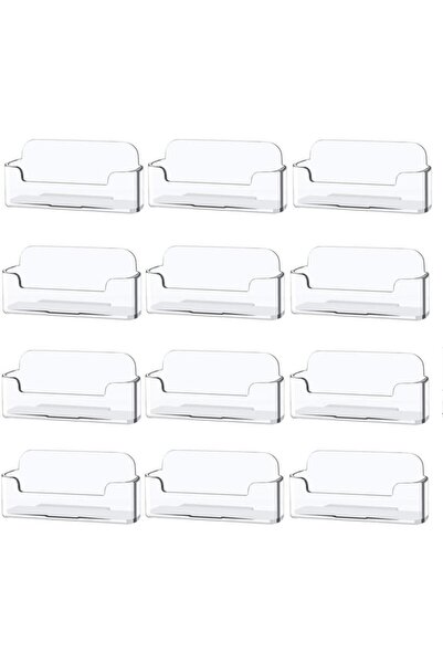 Morvena Picks set de 12 suporturi din plastic transparent pentru cărți de vizită