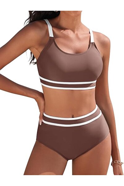 Century Star Set bikini push-up cu talie înaltă și control al abdomenului, di...