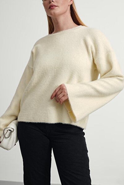 Gülce moda Women's Sparkly Furry Soft Tube Sleeve Oversized Knitwear Sweater ...