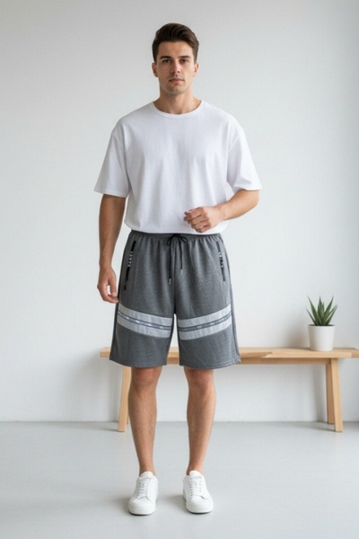 OEM Pantaloni scurți din bumbac pentru bărbați, cu șnur reglabil și buzunare,...