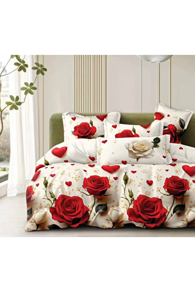 Pucioasa Lenjerie Matrimoniala Premium, 4 Piese, Bumbac Satinat, 240 × 250 cm...