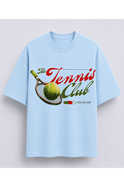 VODEXA Unisex Oversize Tennis Printed T-Shirt 100% Cotton Tennis Themed Comfo...