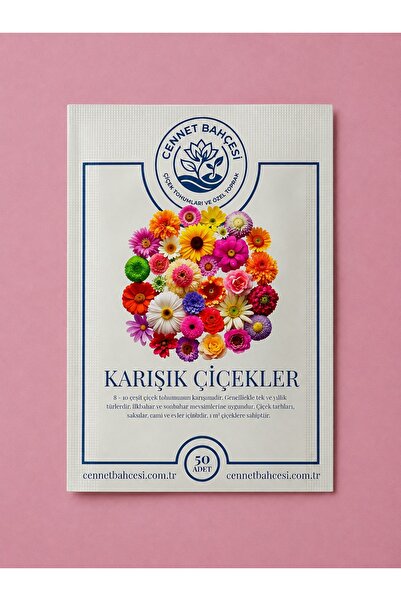 CENNET BAHÇESİ Karışık Çiçekler 50li Çiçek Tohumu